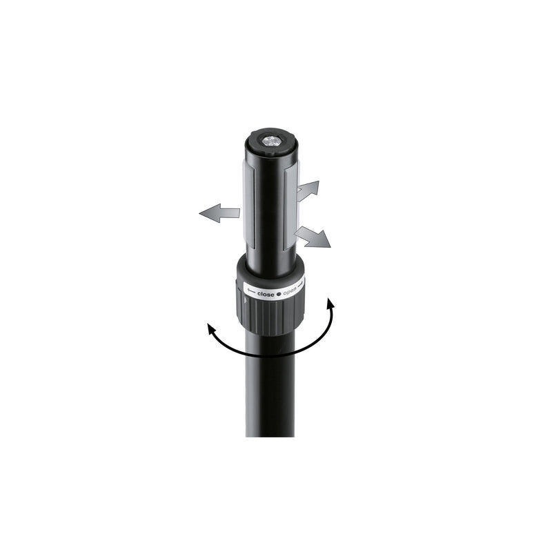 21340 K&amp;M Wind Up Tussenpaal 92-152 cm met Ring Lock M20 Zwart