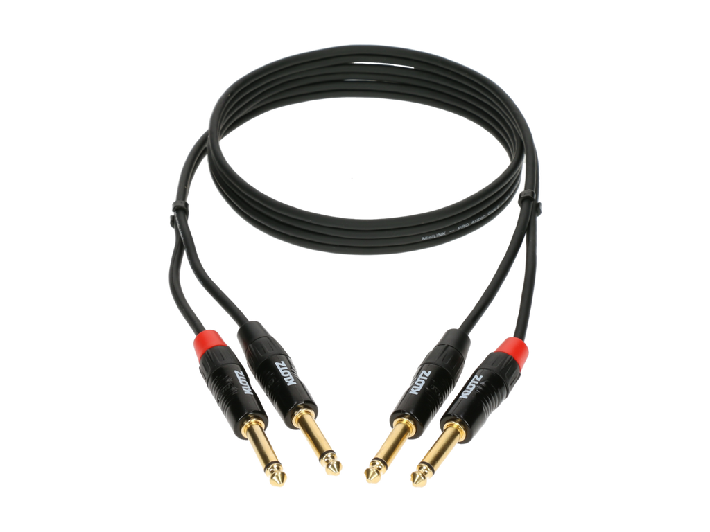 KT-JJ090 Klotz Dubbele Mono Jackkabel (0,9m)