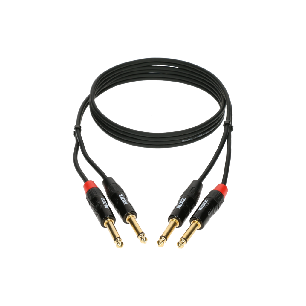 KT-JJ090 Klotz Dubbele Mono Jackkabel (0,9m)