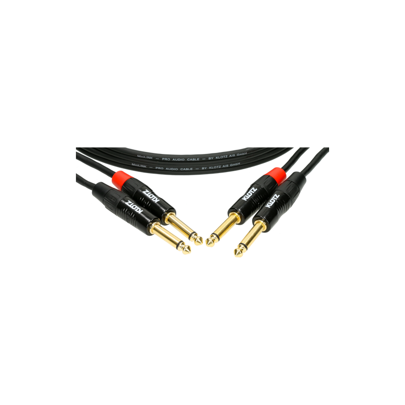 KT-JJ090 Klotz Dubbele Mono Jackkabel (0,9m)
