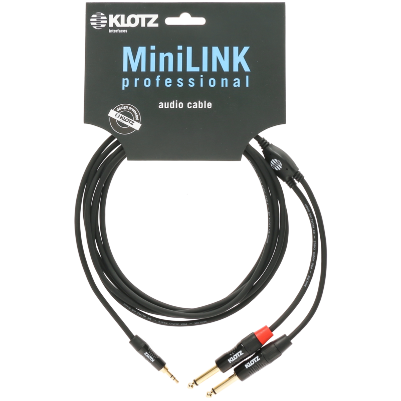 KY5-090 Klotz Insert Signaalkabel Mini-Jack naar Jack (0.9m)