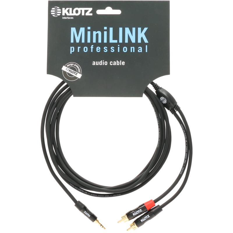 KY7-090 Klotz Signaalkabel Mini-Jack naar 2x RCA (0.9m)
