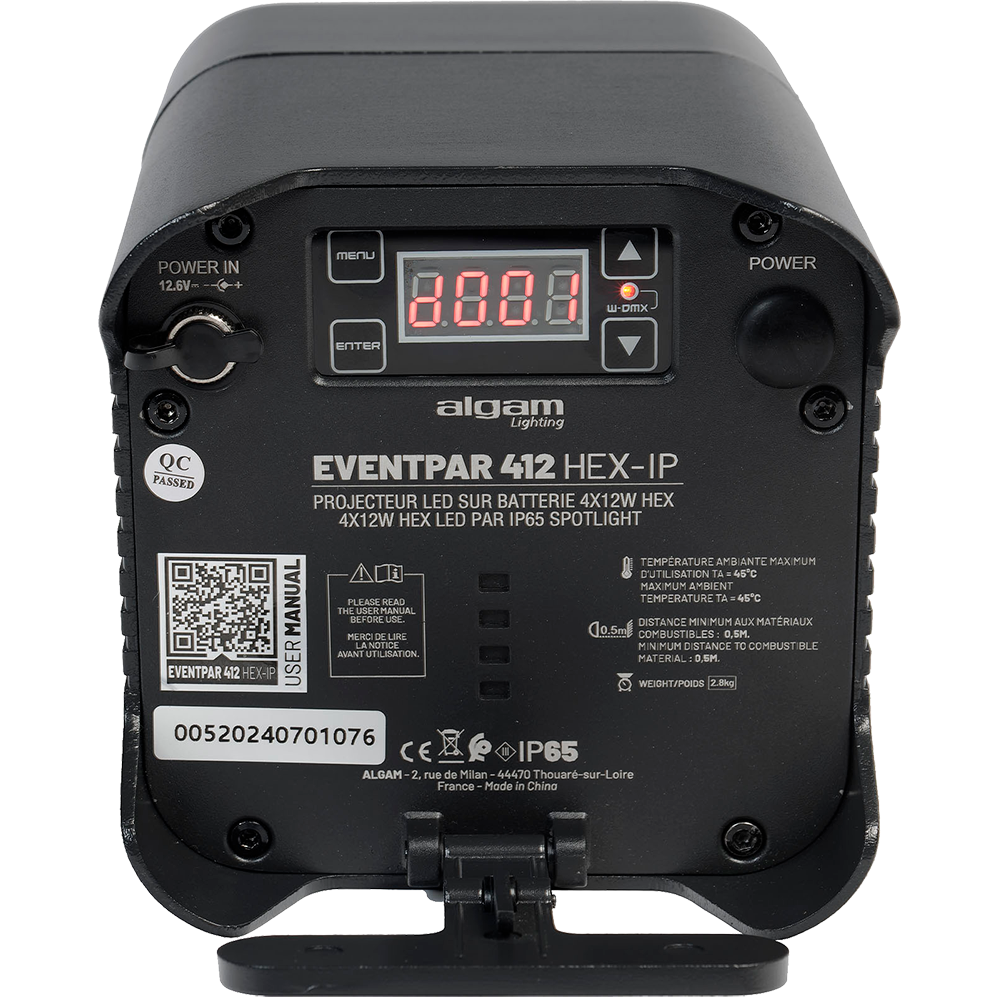 EVENTPAR 412 HEX-IP Algam Lighting Batterijgevoede Uplighter