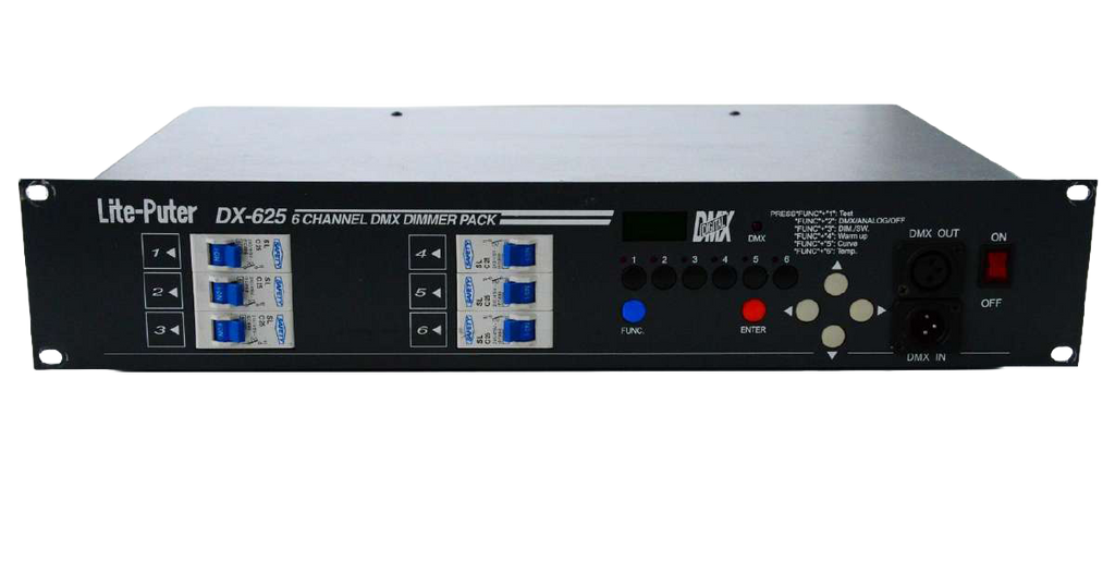 DX-625 LITE PUTER DMX DIMMER 6X12A @ B-STOCK EINDEREEKS 6M