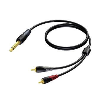 JACK STEREO MANNELIJK 6.3mm - 2x RCA MANNELIJK 3m