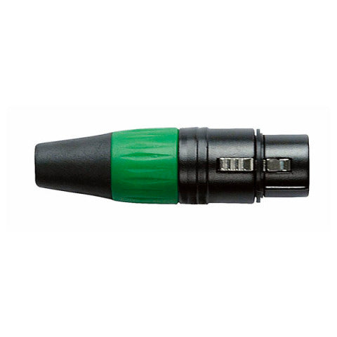 XLR CONNECTOR VROUWELIJK, ZWARTE BEHUIZING - GROEN