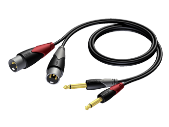 2 x XLR MANNELIJK - 2 x JACK MANNELIJK 1.5m PROCAB