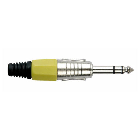 DAP JACKPLUG 6.3 STEREO NIKKEL WITH YELLOW ENDCAP
