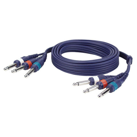 SIGNAAL KABEL 3 MONO JACK > 3 MONO JACK 3m DAP AUDIO