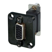 NADB15FF-B NEUTRIK VGA VROUWELIJK CHASSIS BLACK D-SIZE