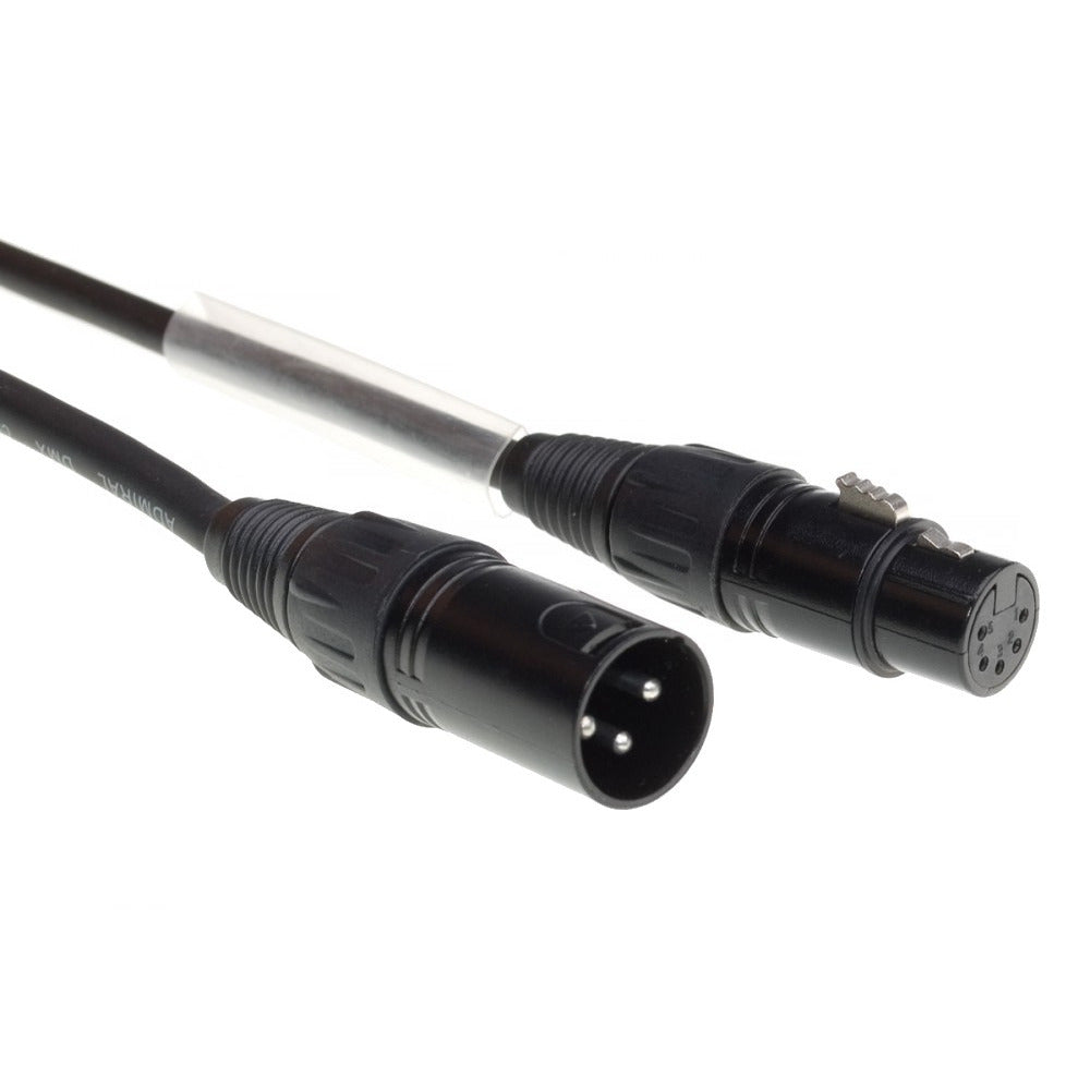 DMX VERLOOPKABEL 3M-5F XLR 50cm ZWART ADMIRAL
