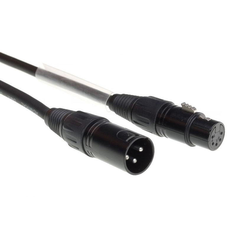 DMX Adapter Cable 3 Pole Male to 5 Pole Female XLR 50 CM Black Admiral