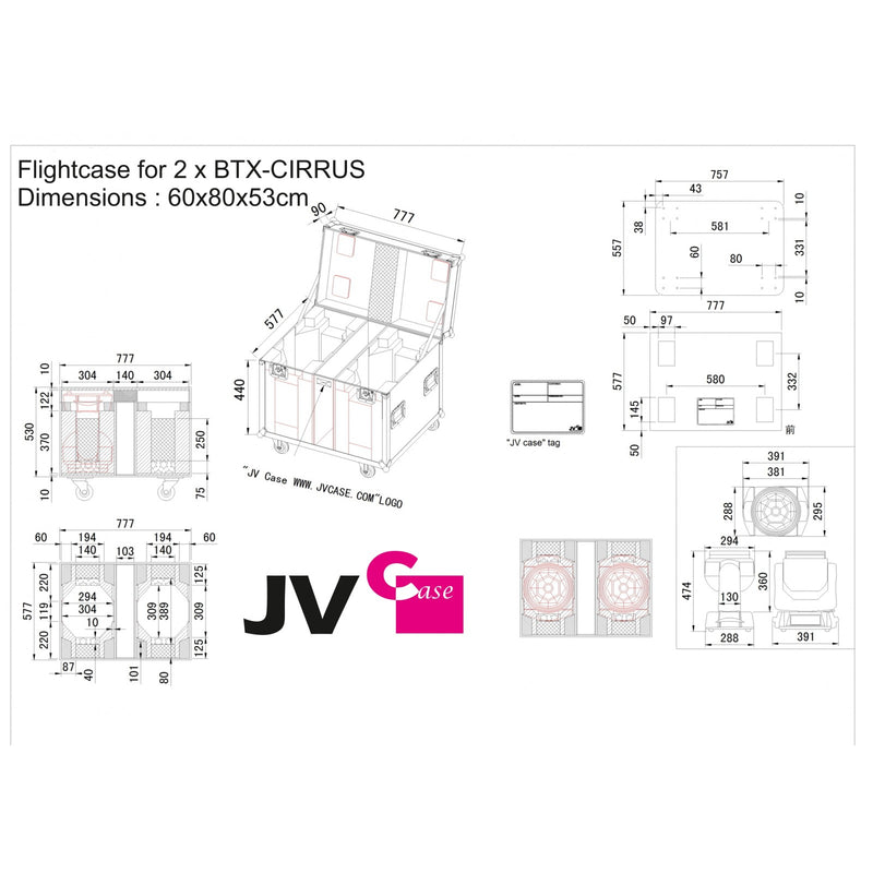 Moving Head Case 4 JV Case voor 2x BTX-Cirrus II