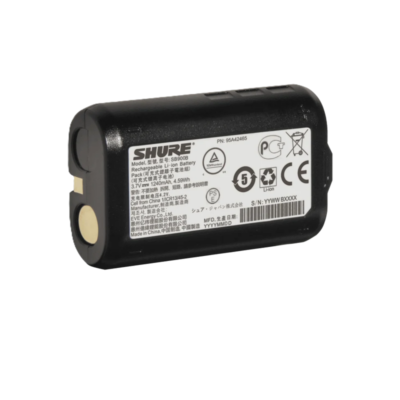 SB900B SHURE HERLAADBARE LITHIUM-ION BATTERIJ
