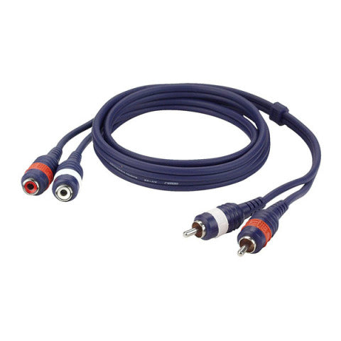 SIGNAAL KABEL 2 RCA M L/R > 2 RCA F L/R 1.5METER DAP AUDIO