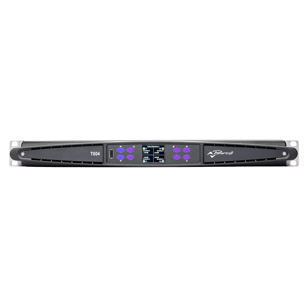 T604 Powersoft 4-Kanaals Versterker met DSP en Dante