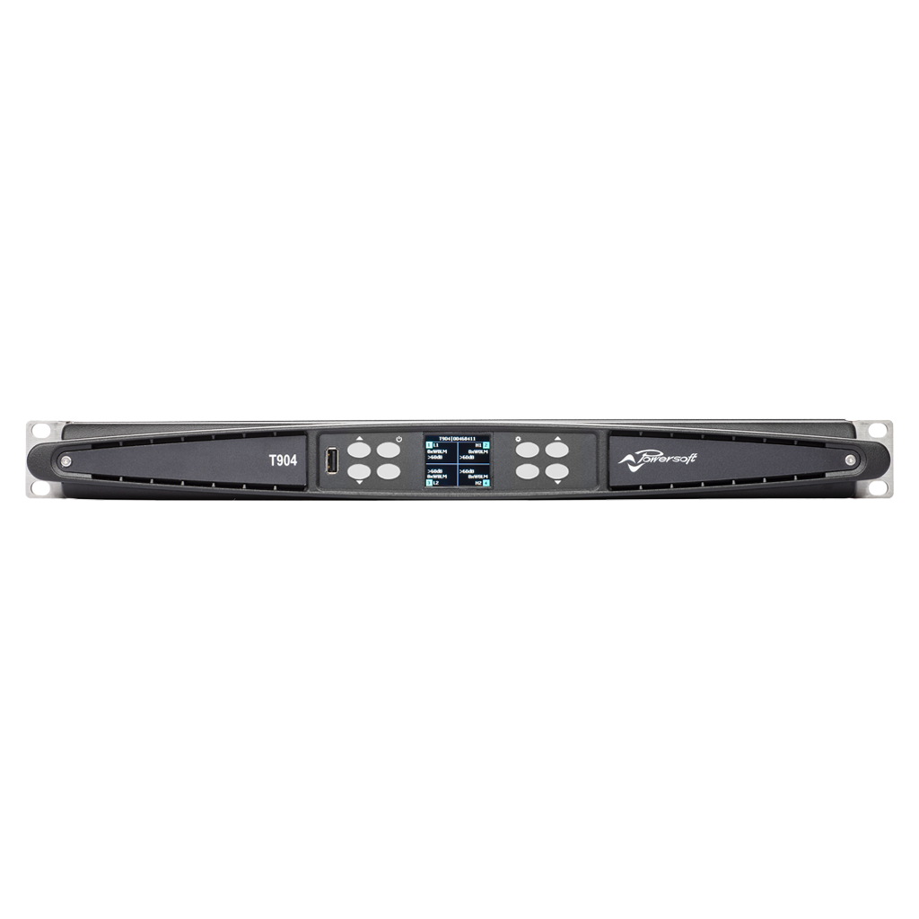 T904 Powersoft 4-Kanaals Versterker met DSP en Dante