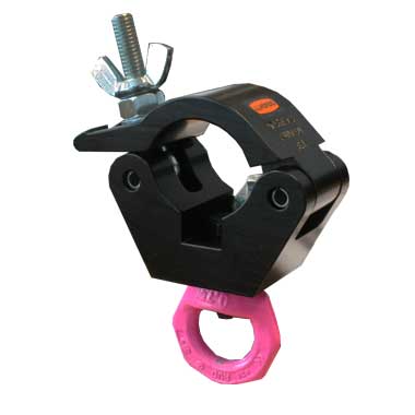 HANGING CLAMP WITH PINK EYE 750 KG ZWART DOUGHTY