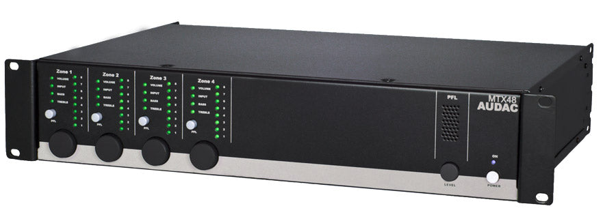 MTX48 AUDAC MULTI ZONE MATRIX 4 ZONE UIT - 2 MIC/4LINE