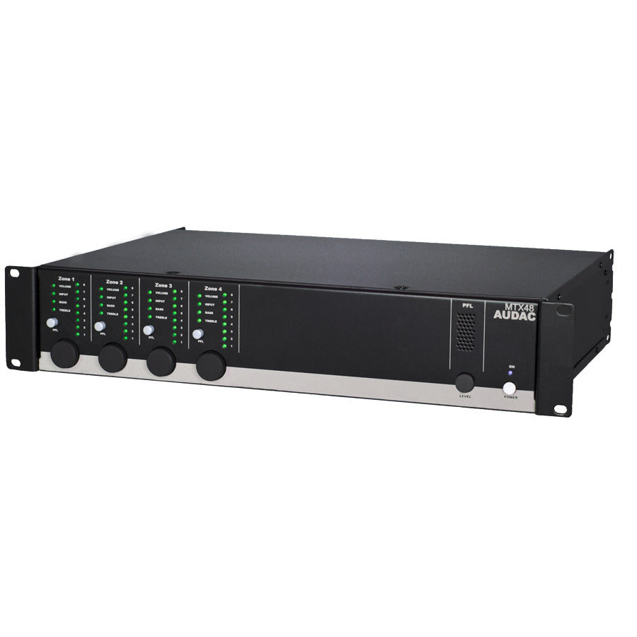 MTX48 AUDAC MULTI ZONE MATRIX 4 ZONE UIT - 2 MIC/4LINE