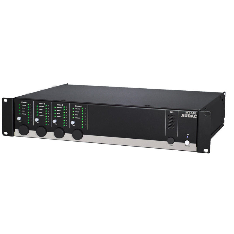 MTX48 AUDAC MULTI ZONE MATRIX 4 ZONE UIT - 2 MIC/4LINE
