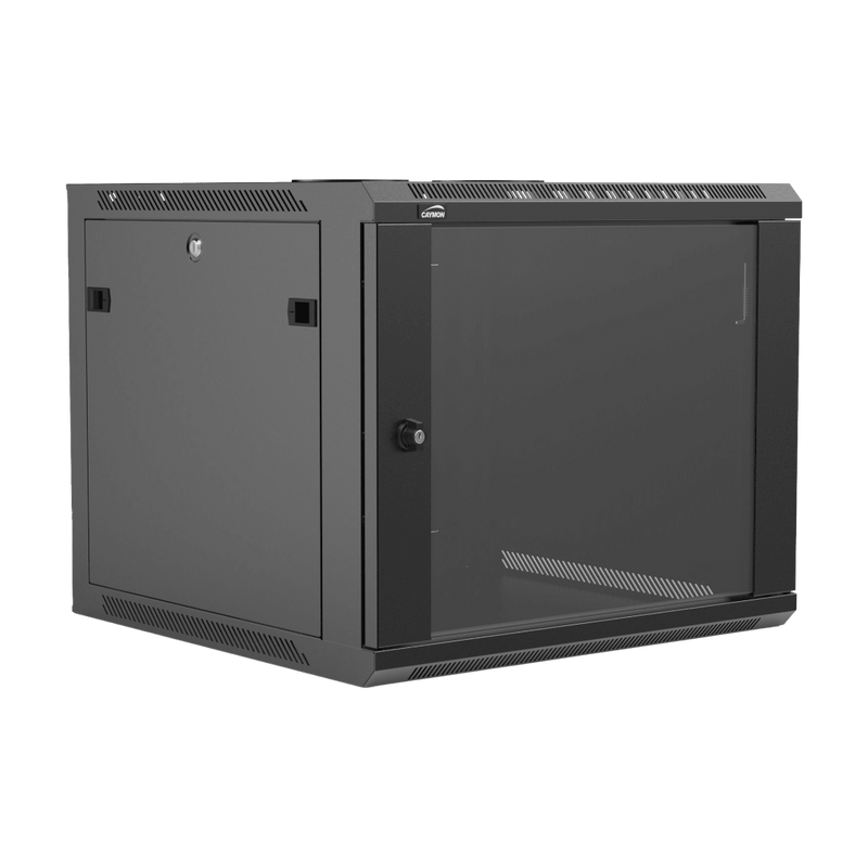 WPR609R/B   WALL MOUNT RACK 19" 9U 600MM DIEP GLAZEN DEUR