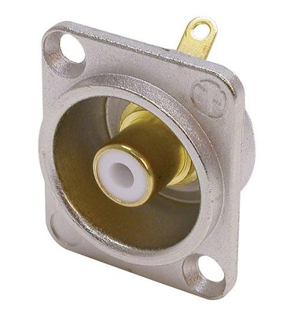 NF2D-9 RCA CHASSIS SILVER HOUSING D-SIZE WHITE NEUTRIK