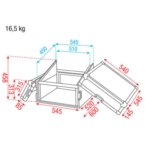 CASE 6U VOOR+BOVENDEKSEL DAP