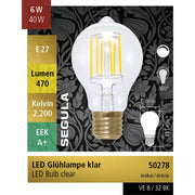 LED LAMP HELDER E27 6 WATT 2200K SEGULA