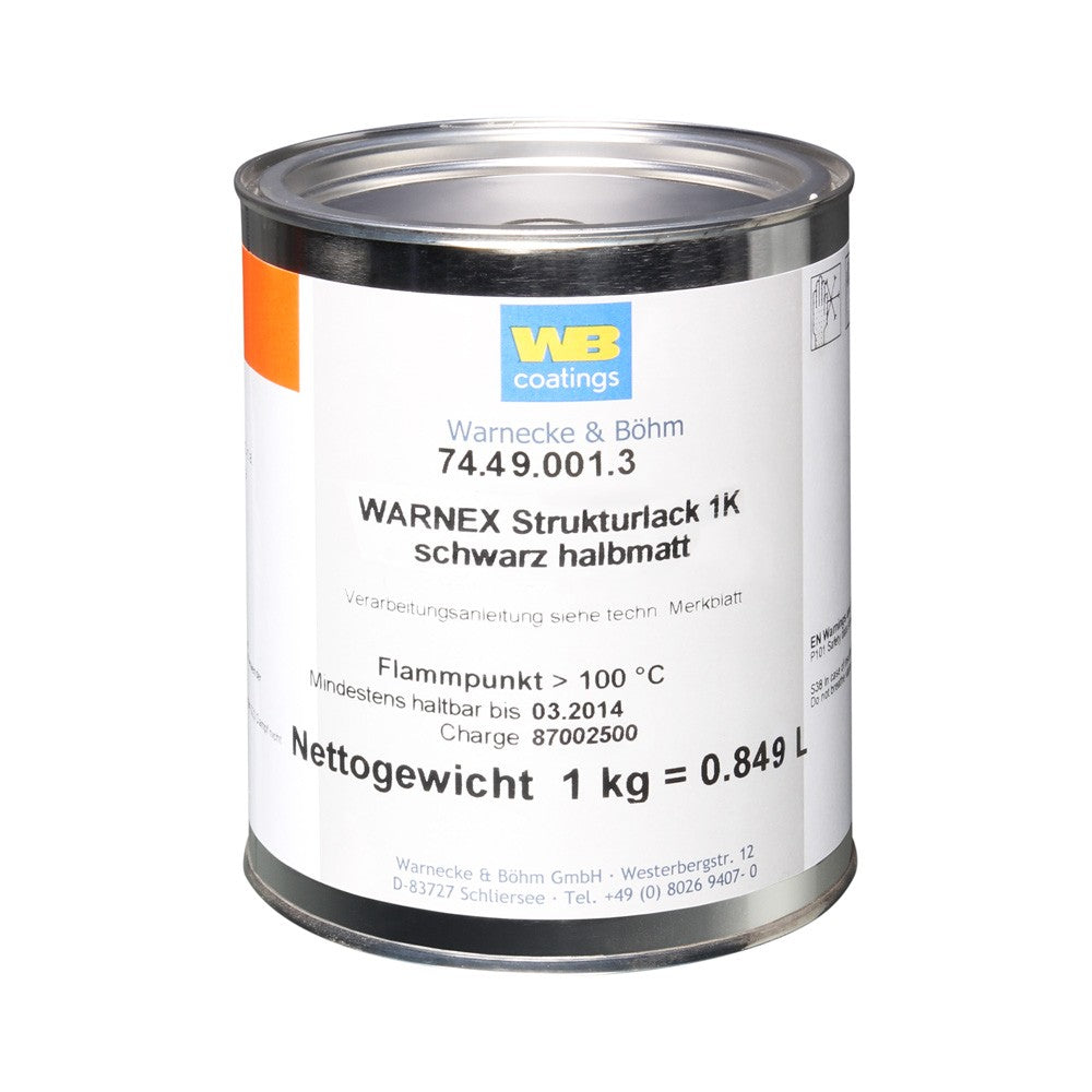 WARNEX STRUCTUURVERF  MAT ZWART 1 KG