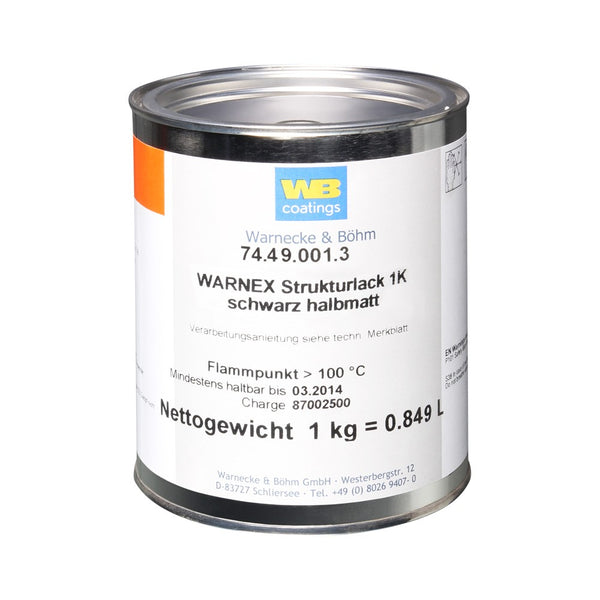 WARNEX STRUCTUURVERF  MAT ZWART 1 KG