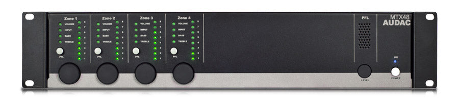 MTX48 AUDAC MULTI ZONE MATRIX 4 ZONE UIT - 2 MIC/4LINE