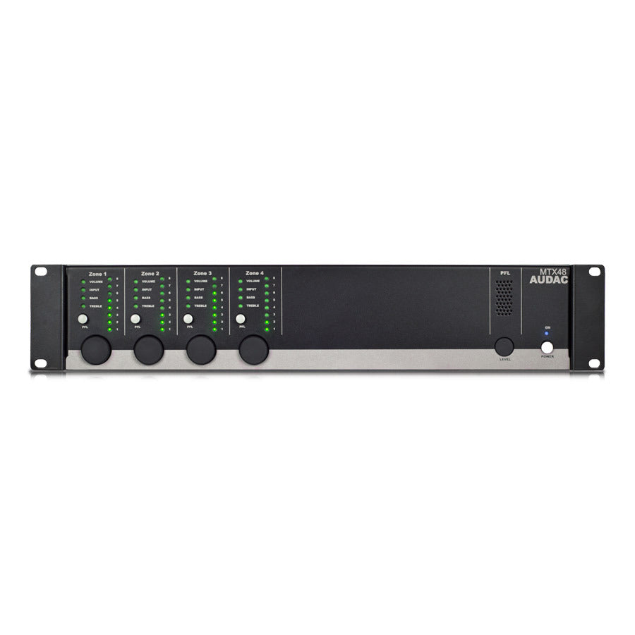 MTX48 AUDAC MULTI ZONE MATRIX 4 ZONE UIT - 2 MIC/4LINE