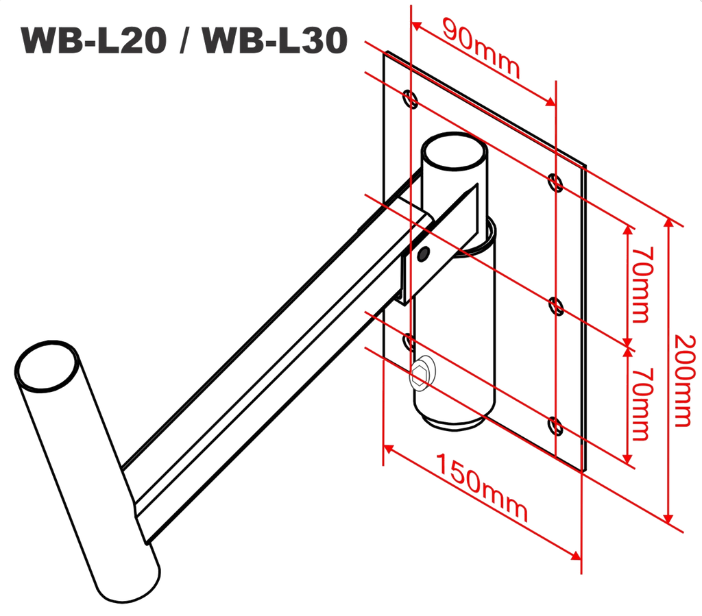 WB-L30 Hilec Muurbevestiging 30cm max 40kg