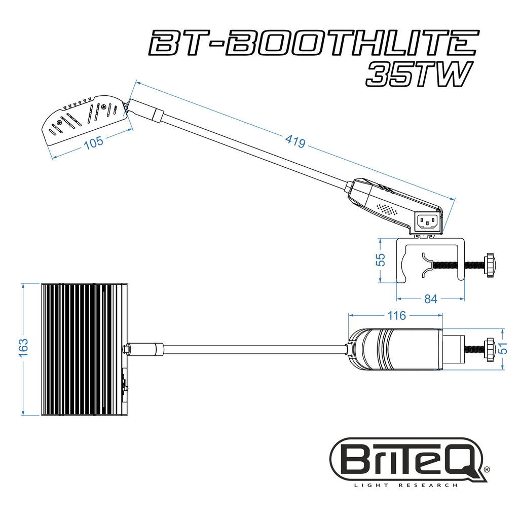 BT-BoothLite 35TW Briteq LEDarmatuur voor Beurstands