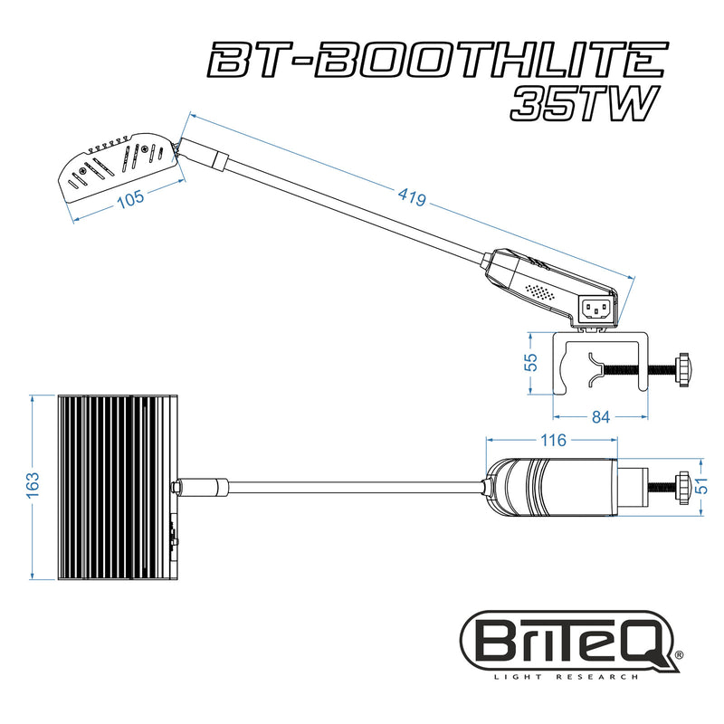 BT-BoothLite 35TW Briteq LEDarmatuur voor Beurstands