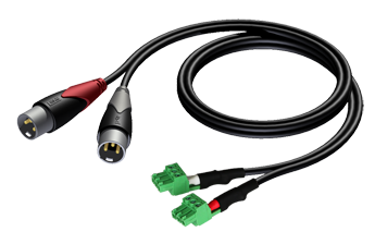 CLA834/1.5 2 X XLR MALE TO 2 X TERMINAL BLOCK 1.5 M PROCAB