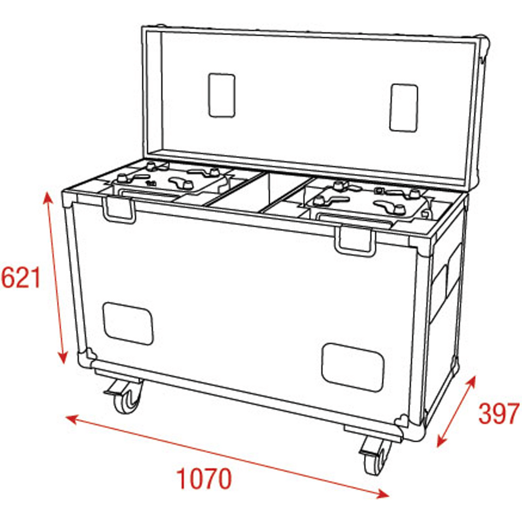Case voor 2x Phantom 250 Spot Showtec