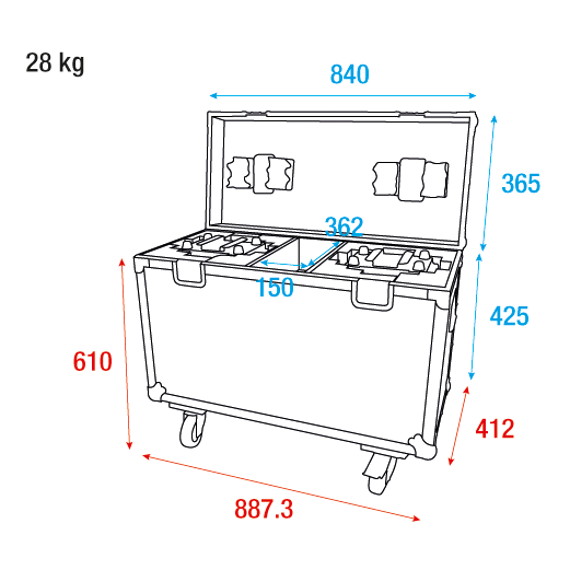 Case voor 2 x Shark - The Meg Showtec