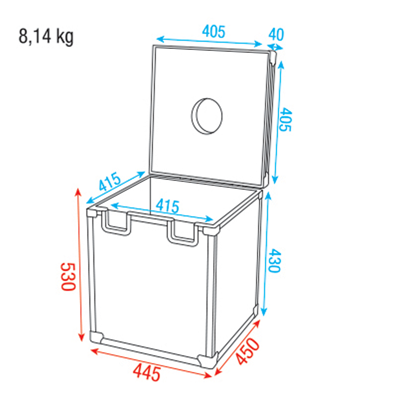 Flightcase voor Spiegelbol 40cm Showgear
