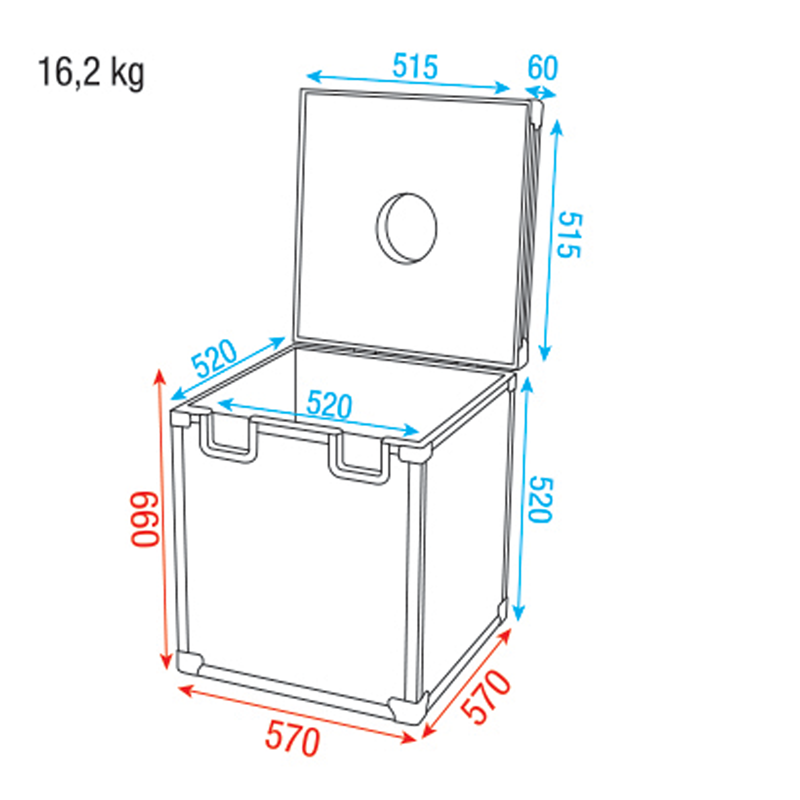 Flightcase voor Spiegelbol 50cm Showgear