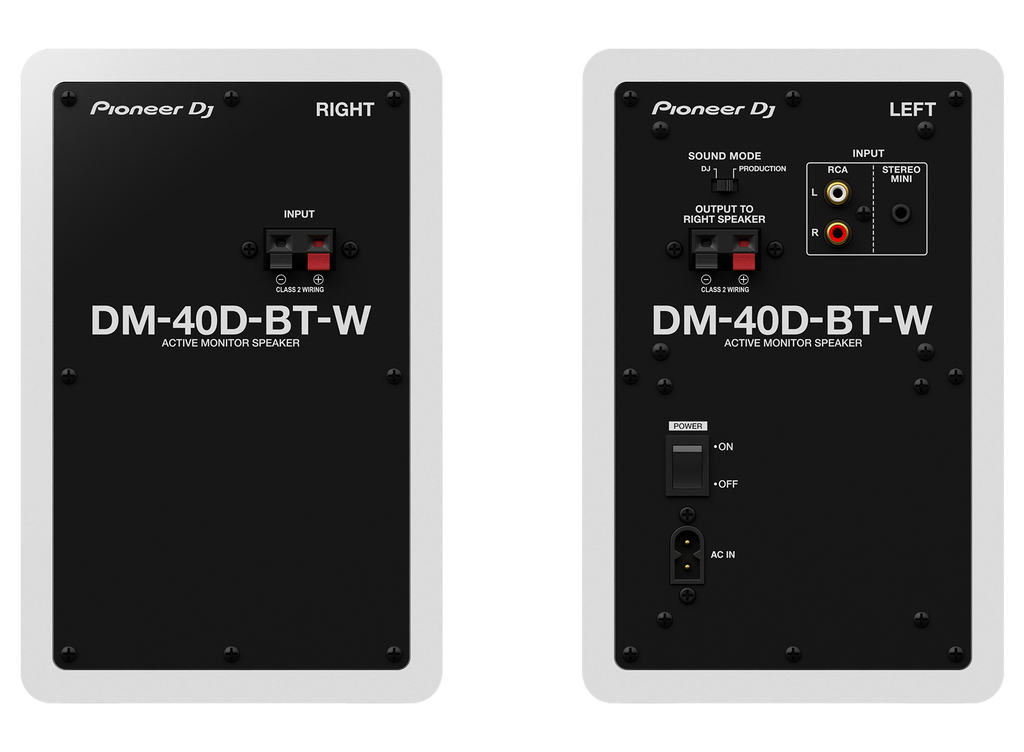 DM-40D-BT-W Pioneer DJ Desktopmonitorsysteem met Bluetooth (Wit)