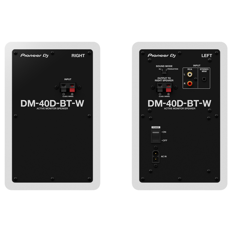 DM-40D-BT-W Pioneer DJ Desktopmonitorsysteem met Bluetooth (Wit)
