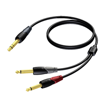 CLA721/3 JACK 6.3 MM MALE STEREO TO 2 X JACK 6.3 MM MALE 3 M PROCAB