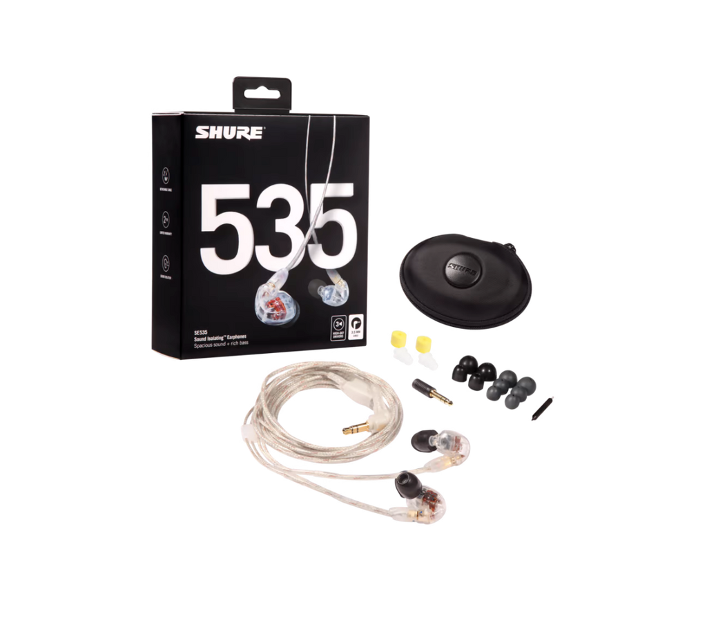 SE535-CL SHURE TRIPLE HIGH-DEFINITION EARPHONES CLEAR (PRO)