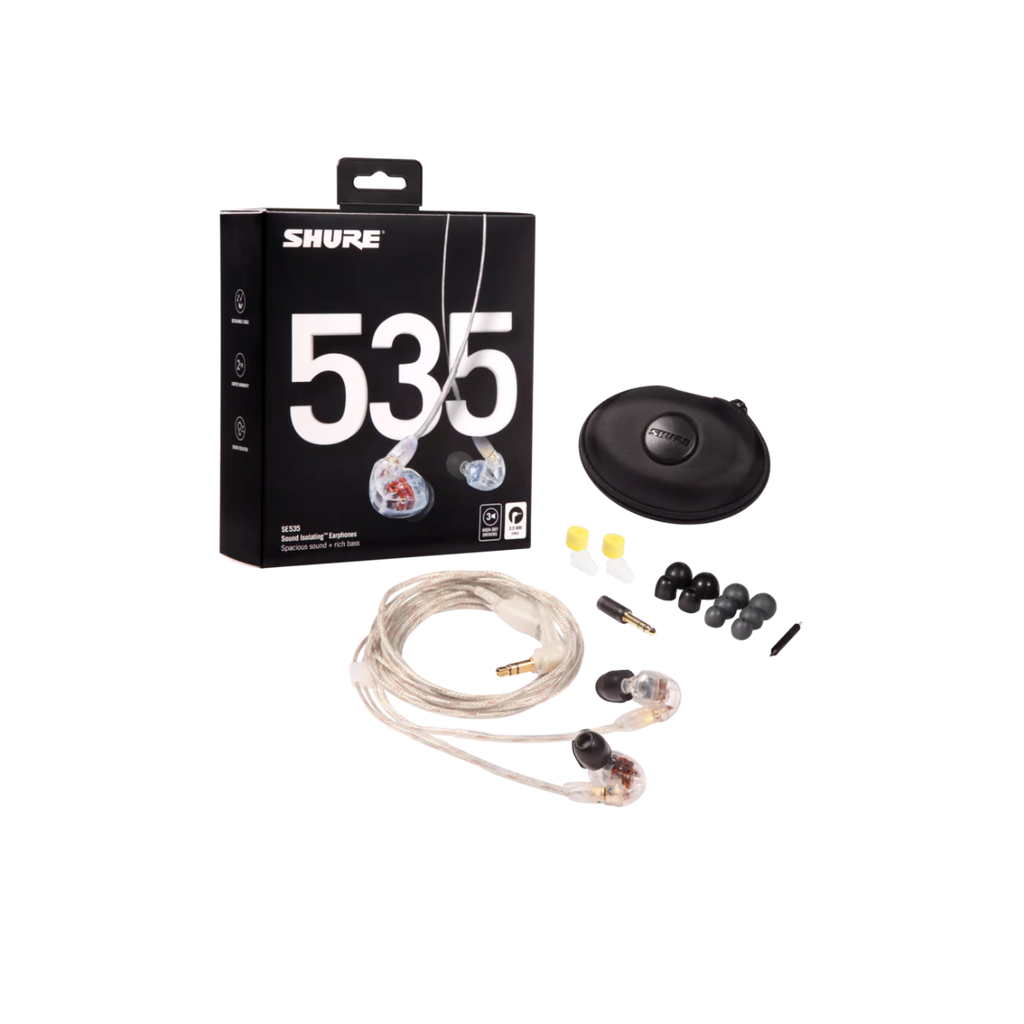 SE535-CL SHURE TRIPLE HIGH-DEFINITION EARPHONES CLEAR (PRO)