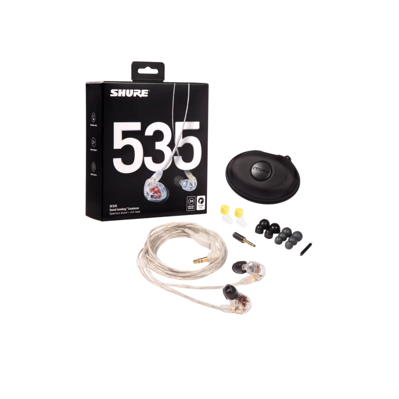 SE535-CL SHURE TRIPLE HIGH-DEFINITION EARPHONES CLEAR (PRO)