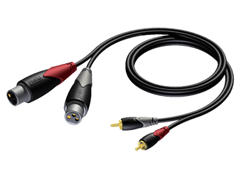 2 x XLR VROUWELIJK - 2 x RCA MANNELIJK 1.5m PROCAB