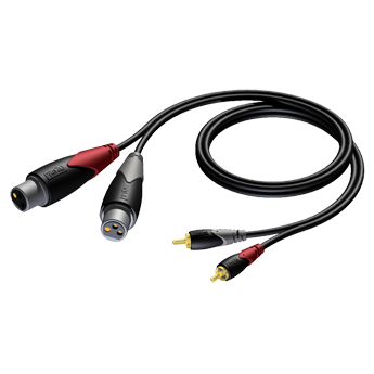 2 x XLR VROUWELIJK - 2 x RCA MANNELIJK 1.5m PROCAB