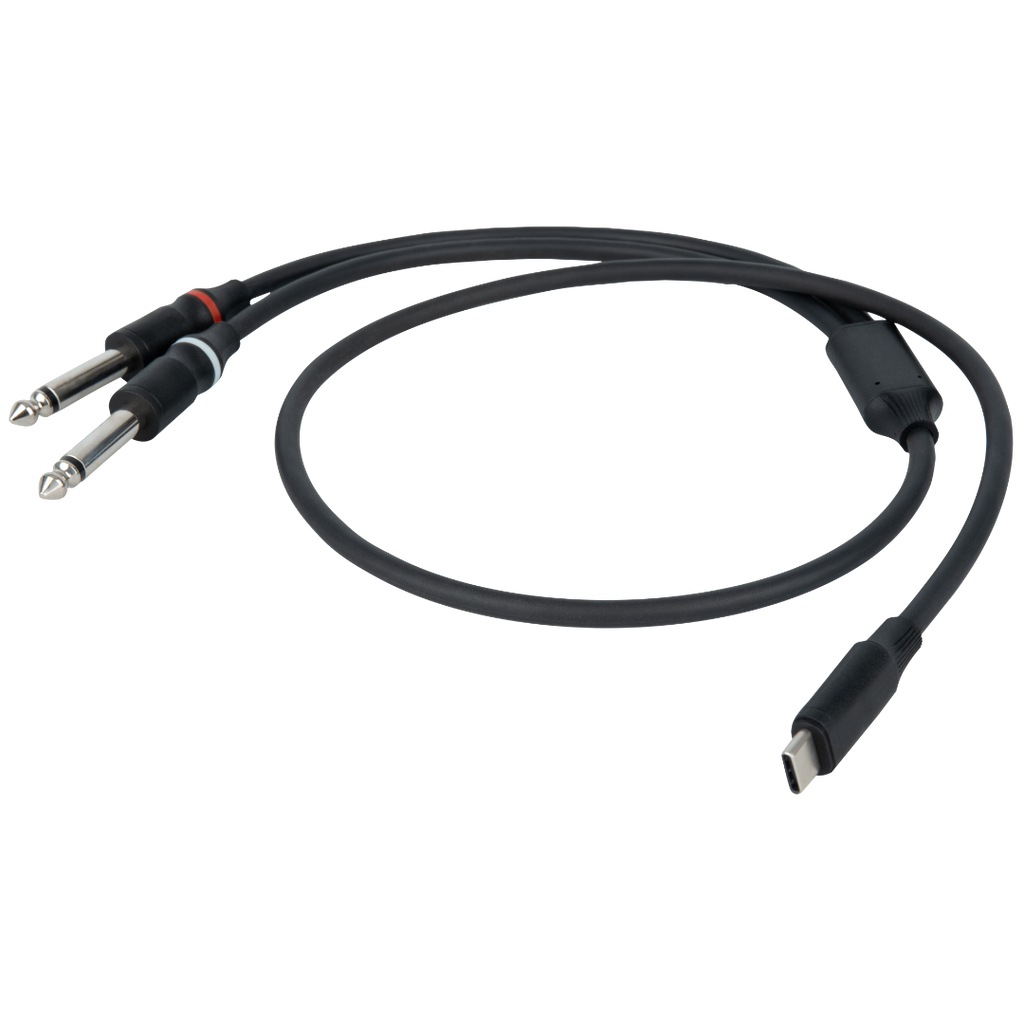 FL111 DAP Signaalkabel USB-C naar 2x Jack 6.3mm M 75cm
